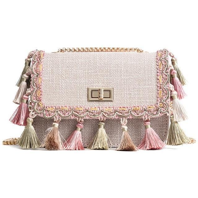 Boho chic Bolsa Pompón